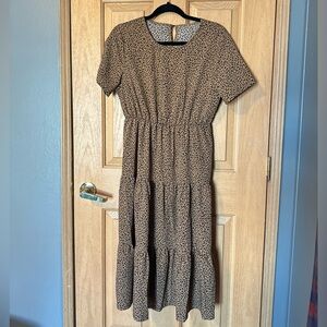 Leopard Print Midi Dress